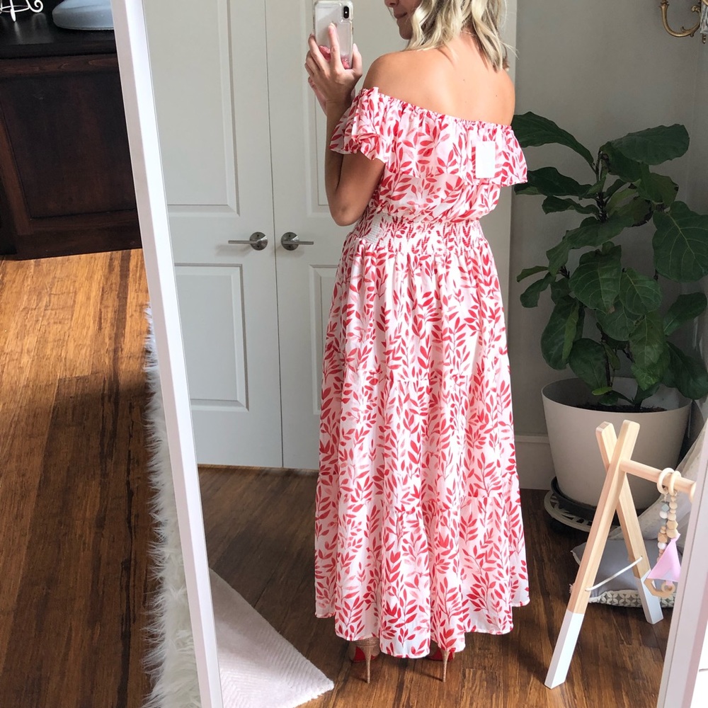 Stellah (anthropology) red print maxi dress - Picture 3 of 9